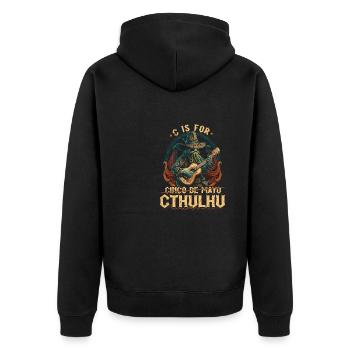 C Is For Cthulhu Cinco de Mayo, Funny Cosmic - Unisex Premium Organic Zip Hoodie - black - Back - Nico (187cm)