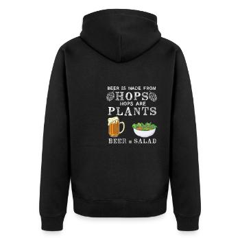 Feiern Bier Party Spruch I Biertrinken - Unisex Premium Bio Zip Hoodie - Schwarz - Hinten - Nico (187cm)