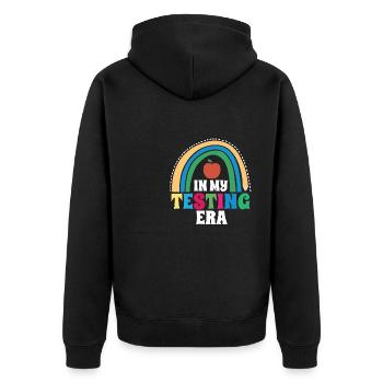 Testing Day Shool Teacher Student Rainbow - Unisex Premium Bio Zip Hoodie - Schwarz - Hinten - Nico (187cm)