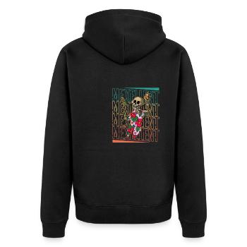 Mexiko Urlaub Skeleton Tequila Taco Sommer - Unisex Premium Bio Zip Hoodie - Schwarz - Hinten - Nico (187cm)