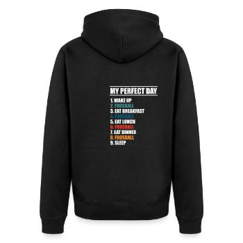 My Perfect Day Table Soccer Player Foosball - Unisex Premium Bio Zip Hoodie - Schwarz - Hinten - Nico (187cm)