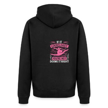 If it looks easy, you're not doing it - Unisex Premium Organic Zip Hoodie - black - Back - Nico (187cm)