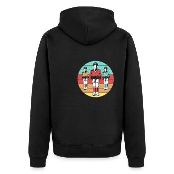 Rétro Table Soccer Foosball Player Cool Vintage - Veste à capuche bio Premium Unisexe - noir - Dos - Nico (187cm)