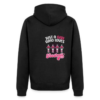 Cute Just A Girl Who Loves Foosball Women Table So - Unisex Premium Organic Zip Hoodie - black - Back - Nico (187cm)