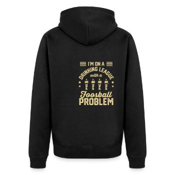 I'm On A Drinking League With A Foosball Player Ta - Unisex Premium Bio Zip Hoodie - Schwarz - Hinten - Nico (187cm)