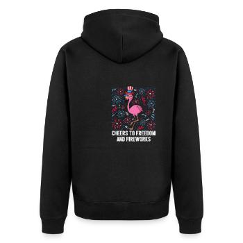 4th of July Vive la liberté et les feux d’artifice - Veste à capuche bio Premium Unisexe - noir - Dos - Nico (187cm)