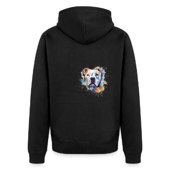 Bouledogue américain - Veste à capuche bio Premium Unisexe - noir - Dos - Nico (187cm)