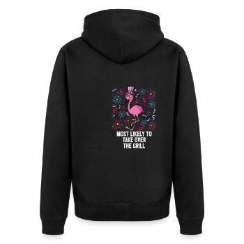 4th Of July Likely To Take Over The Grill USA - Unisex Premium Bio Zip Hoodie - Schwarz - Hinten - Nico (187cm)