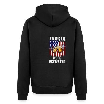 4th Of July Mode Activated Day Drinking American - Unisex Premium Bio Zip Hoodie - Schwarz - Hinten - Nico (187cm)