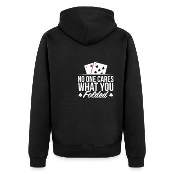 Personne ne se soucie de ce que vous avez plié cartes de jeu As Spades - Veste à capuche bio Premium Unisexe - noir - Dos - Nico (187cm)