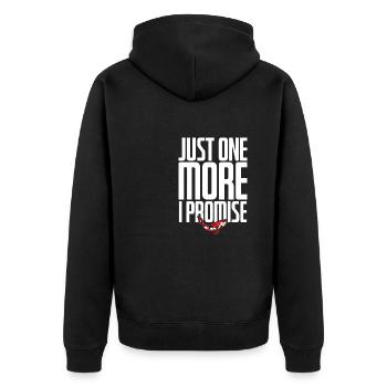 Just One More Koi I Promise - Unisex Premium Bio Zip Hoodie - Schwarz - Hinten - Nico (187cm)