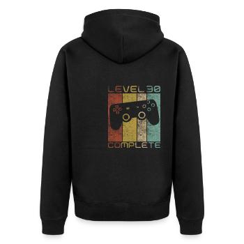 30 Birthday Gamer Niveau 30 Vintage complet - Veste à capuche bio Premium Unisexe - noir - Dos - Nico (187cm)