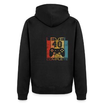 40 Birthday Gamer Niveau 40 Vintage complet - Veste à capuche bio Premium Unisexe - noir - Dos - Nico (187cm)
