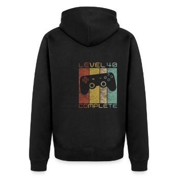40 Birthday Gamer Niveau 40 Vintage complet - Veste à capuche bio Premium Unisexe - noir - Dos - Nico (187cm)