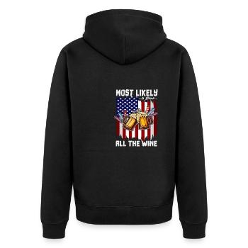 4th Of July Day Drinking Most Likely To Drink - Unisex Premium Organic Zip Hoodie - black - Back - Nico (187cm)