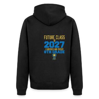 Futur cours de 2027 J’ai survécu Passé 8ème année - Veste à capuche bio Premium Unisexe - noir - Dos - Nico (187cm)