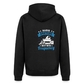 Ham Radio Amateurs Do It With Frequency Signal Net - Unisex Premium Bio Zip Hoodie - Schwarz - Hinten - Nico (187cm)