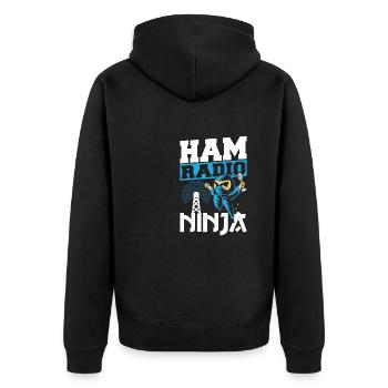 Radio Expert Antenna Signal Frequency Ham Radio Ni - Unisex Premium Organic Zip Hoodie - black - Back - Nico (187cm)