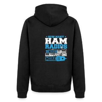 How Many Ham Radios I Need Frequency Radio Lover - Unisex Premium Bio Zip Hoodie - Schwarz - Hinten - Nico (187cm)