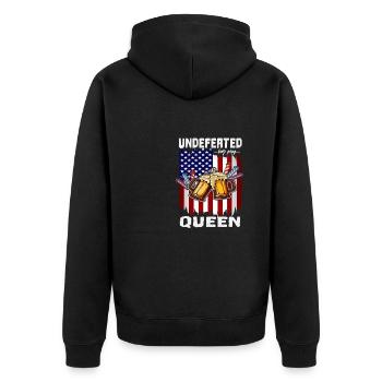 4th Of July Beer Queen USA Freedom US Flag - Unisex Premium Bio Zip Hoodie - Schwarz - Hinten - Nico (187cm)