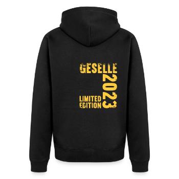 Geselle Gesellenprüfung bestanden Gesellen - Unisex Premium Bio Zip Hoodie - Schwarz - Hinten - Nico (187cm)