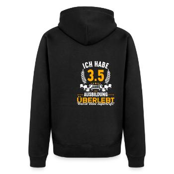 Geselle Gesellenprüfung bestanden Gesellen - Unisex Premium Bio Zip Hoodie - Schwarz - Hinten - Nico (187cm)