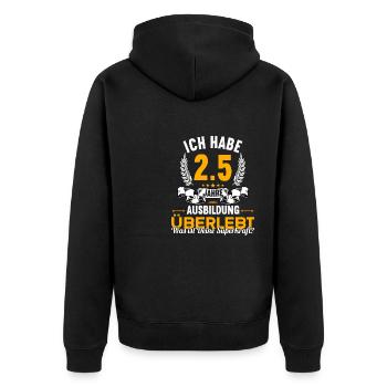 Geselle Gesellenprüfung bestanden Gesellen - Unisex Premium Bio Zip Hoodie - Schwarz - Hinten - Nico (187cm)
