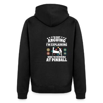 I'm not arguing, I'm explaining why I to - Unisex Premium Bio Zip Hoodie - Schwarz - Hinten - Nico (187cm)