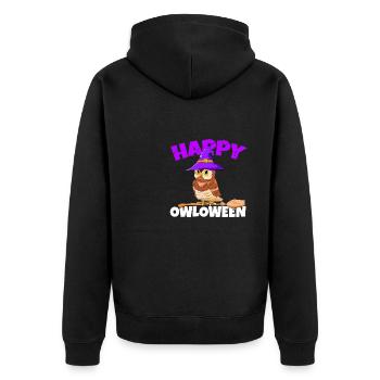 Happy Owloween Nocturnal Bird Owl Lover Birds Of P - Veste à capuche bio Premium Unisexe - noir - Dos - Nico (187cm)