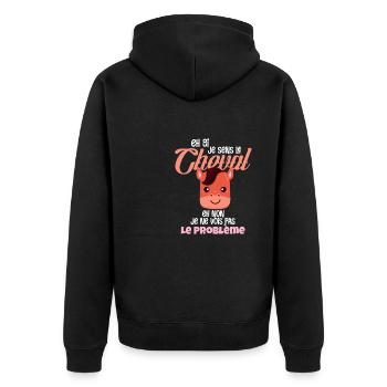 Ce Drôle De Equitation Est Un Cadeau Fille Cheval - Veste à capuche bio Premium Unisexe - noir - Dos - Nico (187cm)