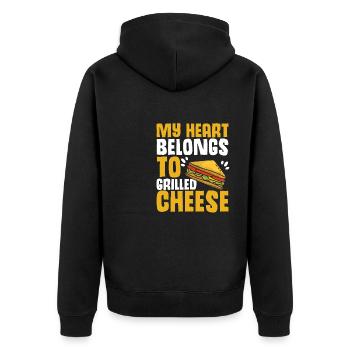 Love Grilled Cheese Men Women - Unisex Premium Bio Zip Hoodie - Schwarz - Hinten - Nico (187cm)