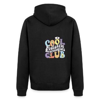 Cool Pediatric Neurologists Club Pedia Squad - Unisex Premium Organic Zip Hoodie - black - Back - Nico (187cm)