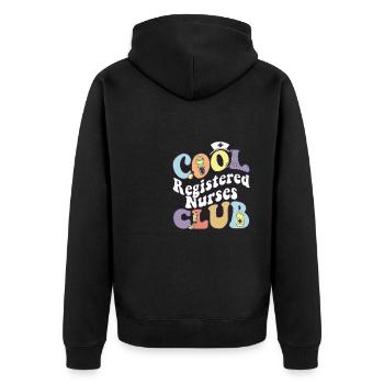 Cool Registered Nurses Club Nurse Squad Medical - Unisex Premium Bio Zip Hoodie - Schwarz - Hinten - Nico (187cm)