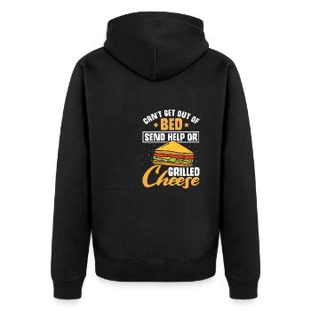 Amour Fromage Grillé Hommes Femmes - Veste à capuche bio Premium Unisexe - noir - Dos - Nico (187cm)
