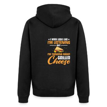 Love Grilled Cheese Men Women - Unisex Premium Bio Zip Hoodie - Schwarz - Hinten - Nico (187cm)