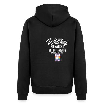 LGBT fier allié J’aime mon whisky hétéro gay - Veste à capuche bio Premium Unisexe - noir - Dos - Nico (187cm)