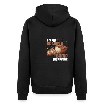 Drôle de vêtements de cuisson au pain aux bananes - Veste à capuche bio Premium Unisexe - noir - Dos - Nico (187cm)