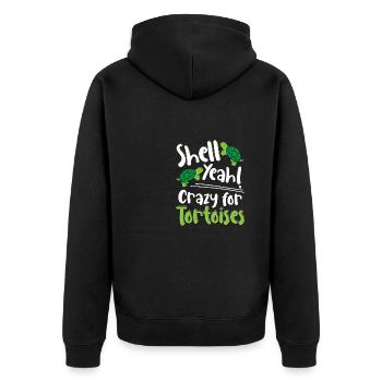 Reptile Turtle Funny Shell yes Crazy For Tortoise - Unisex Premium Organic Zip Hoodie - black - Back - Nico (187cm)