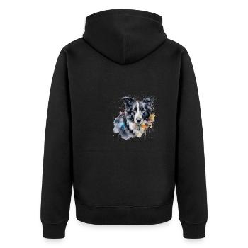 Border Collie - Veste à capuche bio Premium Unisexe - noir - Dos - Nico (187cm)