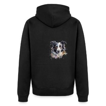 Border Collie - Veste à capuche bio Premium Unisexe - noir - Dos - Nico (187cm)