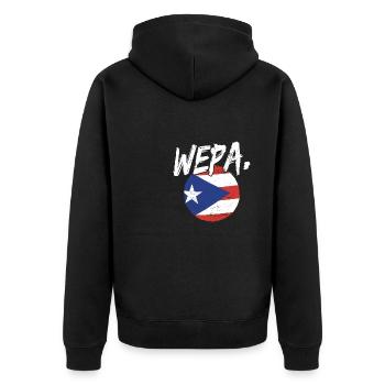 Fier drapeau portoricain de Porto Rico Wepa Latino - Veste à capuche bio Premium Unisexe - noir - Dos - Nico (187cm)
