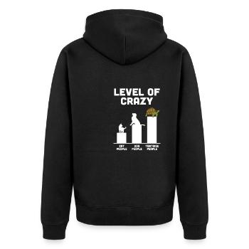 Level Of Crazy Funny Turtle Tortoises Reptile - Unisex Premium Bio Zip Hoodie - Schwarz - Hinten - Nico (187cm)