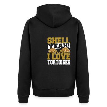 Shell Yeah I Love Tortoises Pet Lover Reptile Turt - Unisex Premium Bio Zip Hoodie - Schwarz - Hinten - Nico (187cm)