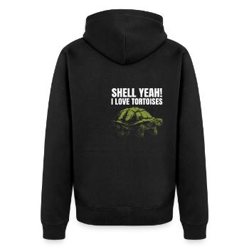Turtle Reptile Funny Shell Yeah I Love Tortoises - Unisex Premium Bio Zip Hoodie - Schwarz - Hinten - Nico (187cm)