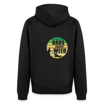 Pappas contre les mauvaises herbes Rétro Plante Papa Jardinier Pelouse - Veste à capuche bio Premium Unisexe - noir - Dos - Nico (187cm)
