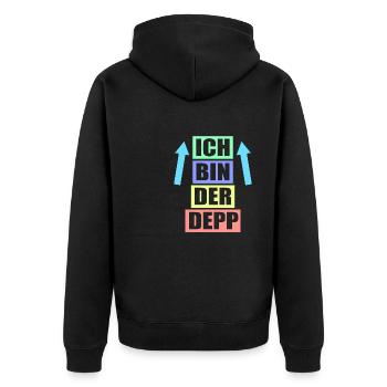 Junggesellenabschied Poltern Polterabend JGA - Unisex Premium Bio Zip Hoodie - Schwarz - Hinten - Nico (187cm)