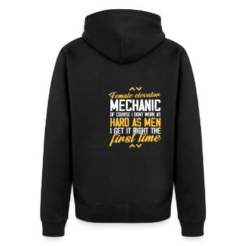 Mécanicienne d’ascenseur Je ne travaille pas aussi dur que - Veste à capuche bio Premium Unisexe - noir - Dos - Nico (187cm)