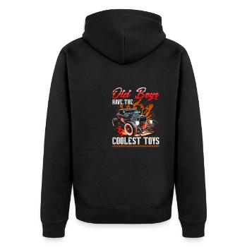 Hot Rod Grandpa, Old Boys Coolest Toys, Muscle Car - Unisex Premium Organic Zip Hoodie - black - Back - Nico (187cm)