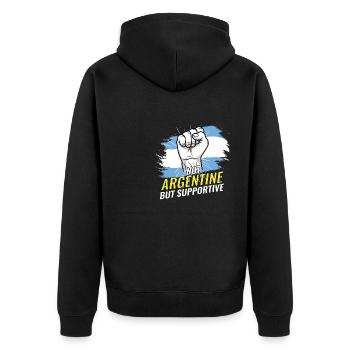 Pas argentin mais un drapeau argentin de soutien - Veste à capuche bio Premium Unisexe - noir - Dos - Nico (187cm)