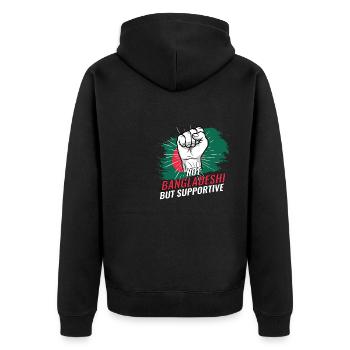 Pas bangladais mais un drapeau bangladais favorable - Veste à capuche bio Premium Unisexe - noir - Dos - Nico (187cm)